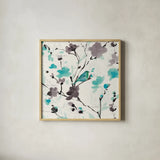 Flowing I Square by Pela. Shown in a natural wood glass frame for a timeless modern aesthetic. Available as an archival giclee rolled canvas, fine art paper, or poster print. SKU 11954a.