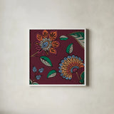 Garden Drawings III Wine by Pela. Shown in a crisp white glass frame for a clean and minimalist style. Available as an archival giclee rolled canvas, fine art paper, or poster print. SKU 65147a.