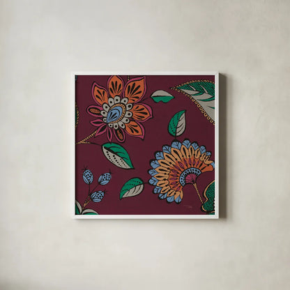 Garden Drawings III Wine by Pela. Shown in a crisp white glass frame for a clean and minimalist style. Available as an archival giclee rolled canvas, fine art paper, or poster print. SKU 65147a.