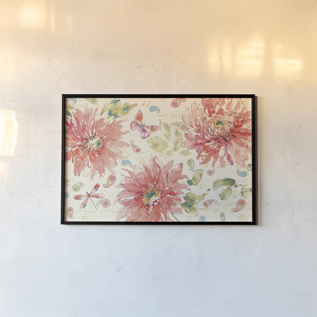 Happy Gypsy I by Pela. shown as a paper print in a black flame. Available as a archival giclee rolled canvas, fine art paper, or poster print. SKU 23565i.