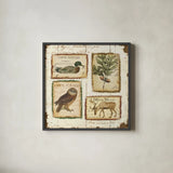 Lodge Memories I by Pela. Shown in a sleek black glass frame for a contemporary gallery look. Available as an archival giclee rolled canvas, fine art paper, or poster print. SKU 13508a.