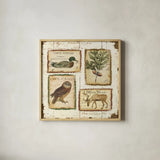 Lodge Memories I by Pela. Shown in a natural wood glass frame for a timeless modern aesthetic. Available as an archival giclee rolled canvas, fine art paper, or poster print. SKU 13508a.