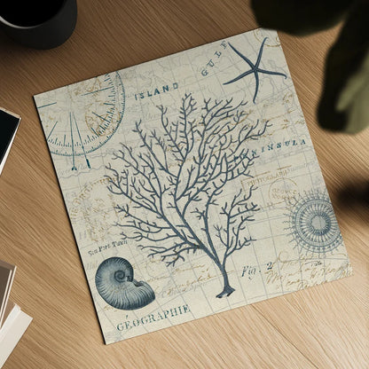 Ocean Life IV no Border by Pela. Shown as a detailed flat fine art print, highlighting archival giclee quality. Available as an archival giclee rolled canvas, fine art paper, or poster print. SKU 14883a.