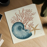 Ocean Life VIII by Pela. Shown as a detailed flat fine art print, highlighting archival giclee quality. Available as an archival giclee rolled canvas, fine art paper, or poster print. SKU 104774a.