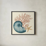 Ocean Life VIII by Pela. Shown in a sleek black glass frame for a contemporary gallery look. Available as an archival giclee rolled canvas, fine art paper, or poster print. SKU 104774a.