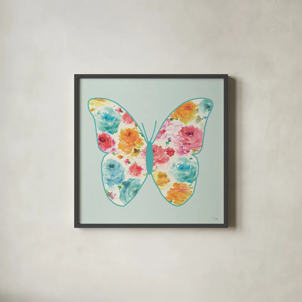 Rose Sorbet VI by Pela. Shown in a sleek black glass frame for a contemporary gallery look. Available as an archival giclee rolled canvas, fine art paper, or poster print. SKU 71486a.