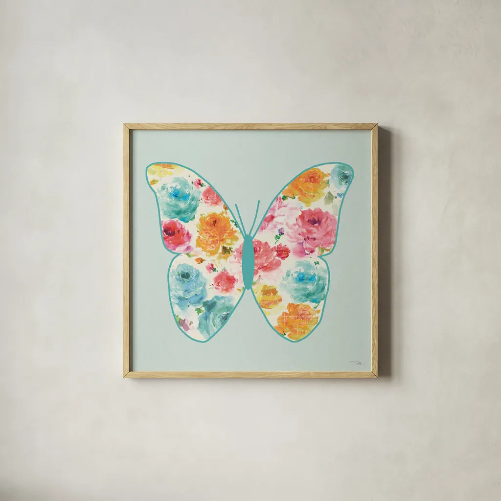 Rose Sorbet VI by Pela. Shown in a natural wood glass frame for a timeless modern aesthetic. Available as an archival giclee rolled canvas, fine art paper, or poster print. SKU 71486a.