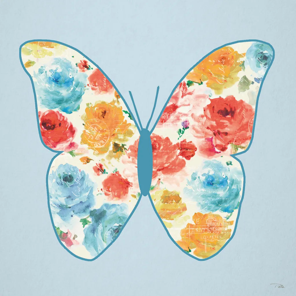 Rose Sorbet VI Blue by Pela. SKU 71524a. Archival Giclee Fine art print for wall decor.