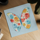 Rose Sorbet VI Blue by Pela. Shown as a detailed flat fine art print, highlighting archival giclee quality. Available as an archival giclee rolled canvas, fine art paper, or poster print. SKU 71524a.