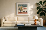 A Great Journey II by Pela Studio. Displayed in a glass frame with matte in a clean modern living room. Available as an archival giclee rolled canvas, fine art paper, or poster print. SKU 20641a.