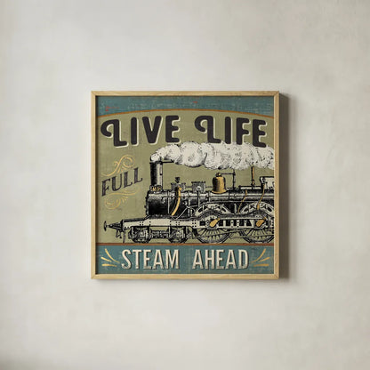 A Great Journey XII by Pela Studio. Shown in a natural wood glass frame for a timeless modern aesthetic. Available as an archival giclee rolled canvas, fine art paper, or poster print. SKU 20651a.