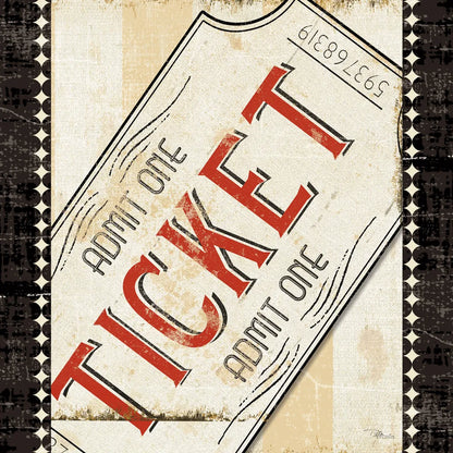 Admit One Border 8x8 by Pela Studio. SKU 11216a. Archival Giclee Fine art print for wall decor.