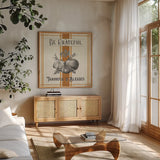 Autumn Farmhouse III by Pela Studio. Shown in a natural wood frame in a cozy modern living room. Available as an archival giclee rolled canvas, fine art paper, or poster print. SKU 47205a.