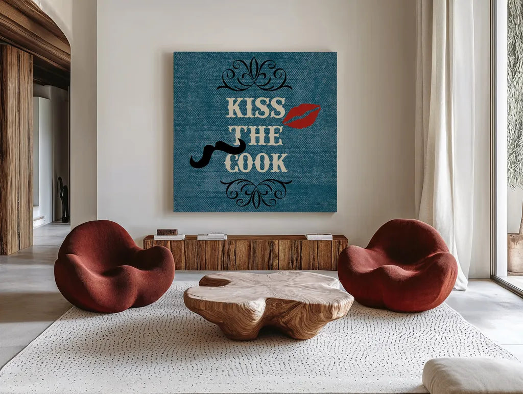 BBQ Bandit II by Pela Studio. Shown as extra-large giant wall art in a modern living room. Available as an archival giclee rolled canvas, fine art paper, or poster print. SKU 92203a.
