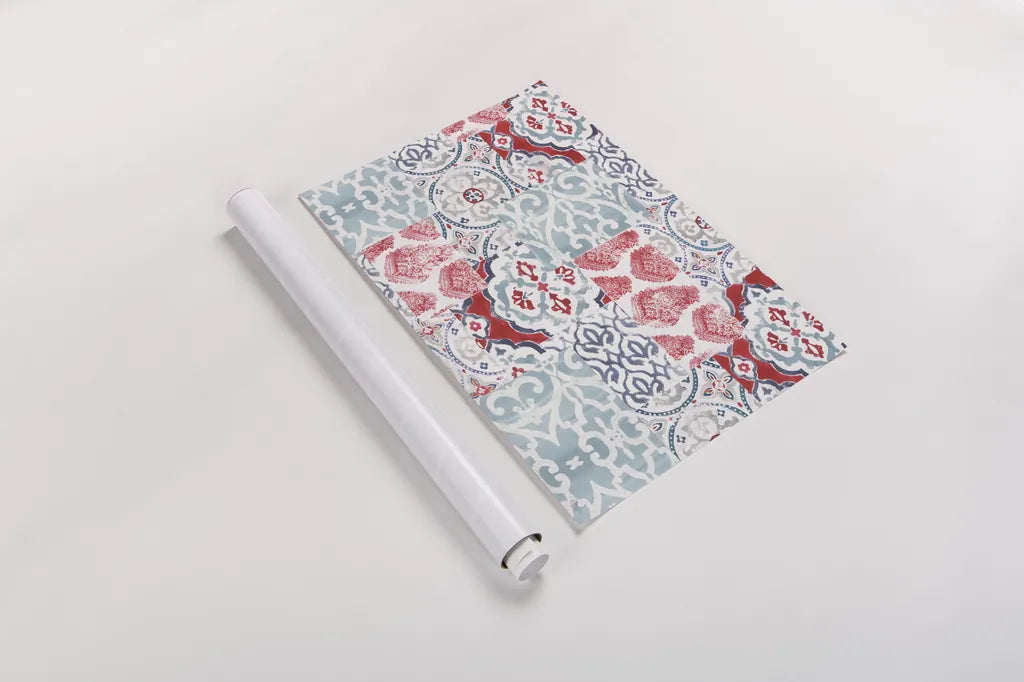 Bazaar Patchwork I by Pela Studio. shown as a rolled paper print. Available as archival giclee rolled canvas, fine art paper, or poster print. SKU 48748i.