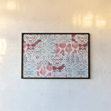 Bazaar Patchwork I by Pela Studio. shown as a paper print in a black flame. Available as a archival giclee rolled canvas, fine art paper, or poster print. SKU 48748i.