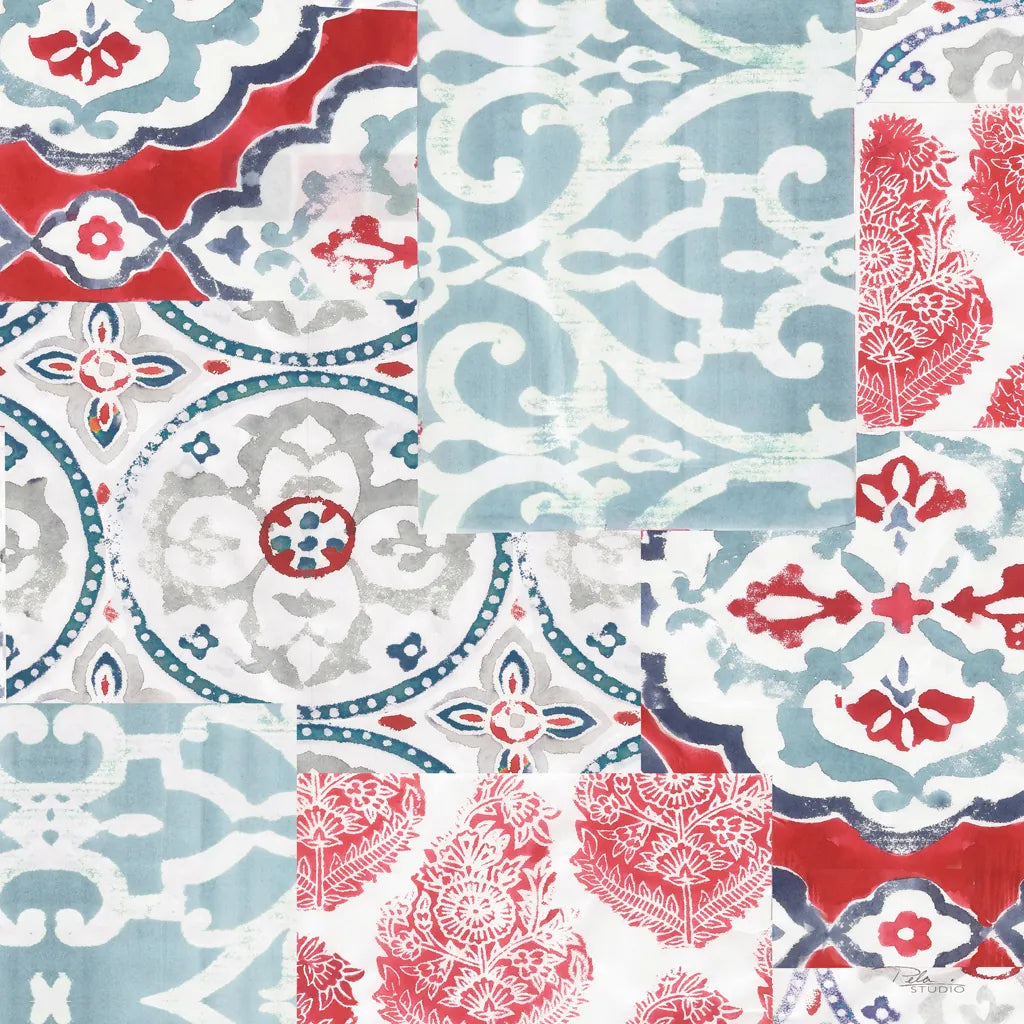 Bazaar Patchwork II by Pela Studio. SKU 48749a. Archival Giclee Fine art print for wall decor.