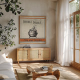 Be Scary V by Pela Studio. Shown in a natural wood frame in a cozy modern living room. Available as an archival giclee rolled canvas, fine art paper, or poster print. SKU 48391a.