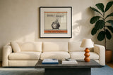 Be Scary V by Pela Studio. Displayed in a glass frame with matte in a clean modern living room. Available as an archival giclee rolled canvas, fine art paper, or poster print. SKU 48391a.