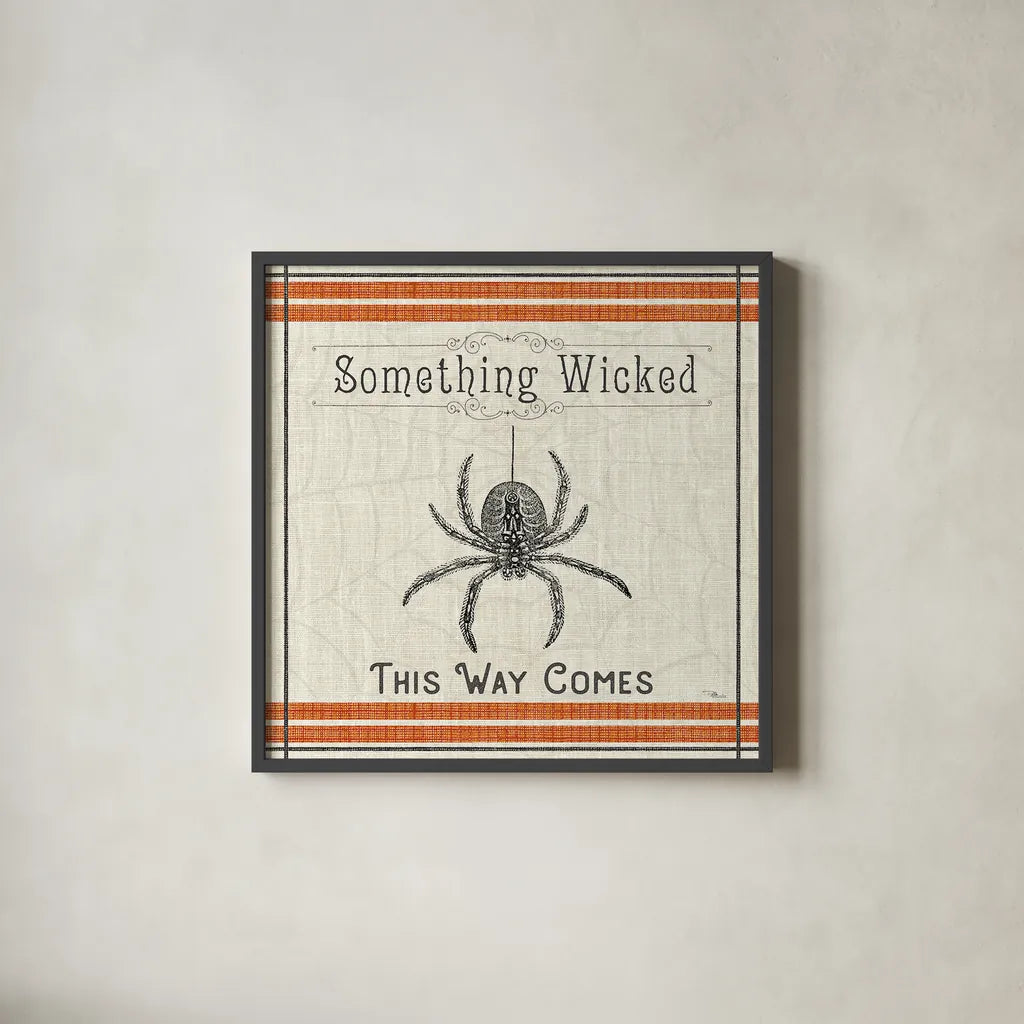 Be Scary VI by Pela Studio. Shown in a sleek black glass frame for a contemporary gallery look. Available as an archival giclee rolled canvas, fine art paper, or poster print. SKU 48392a.