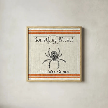 Be Scary VI by Pela Studio. Shown in a natural wood glass frame for a timeless modern aesthetic. Available as an archival giclee rolled canvas, fine art paper, or poster print. SKU 48392a.