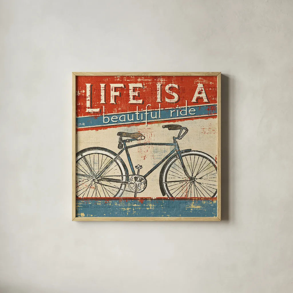 Beautiful Ride I by Pela Studio. Shown in a natural wood glass frame for a timeless modern aesthetic. Available as an archival giclee rolled canvas, fine art paper, or poster print. SKU 10367a.