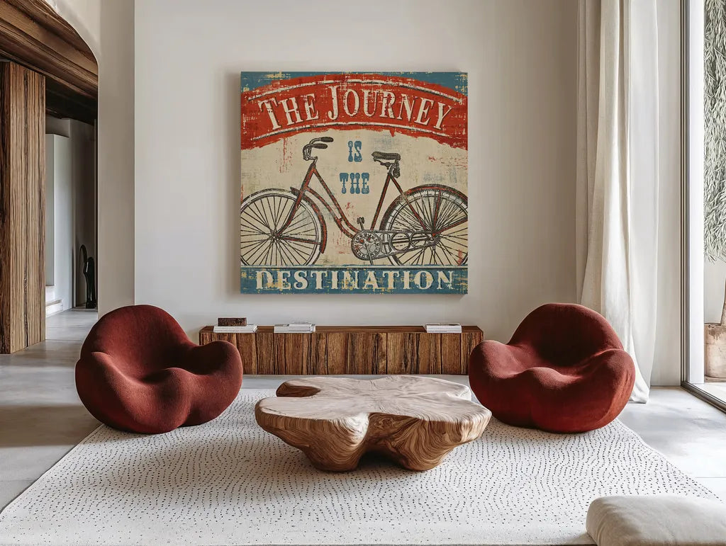Beautiful Ride II by Pela Studio. Shown as extra-large giant wall art in a modern living room. Available as an archival giclee rolled canvas, fine art paper, or poster print. SKU 10368a.