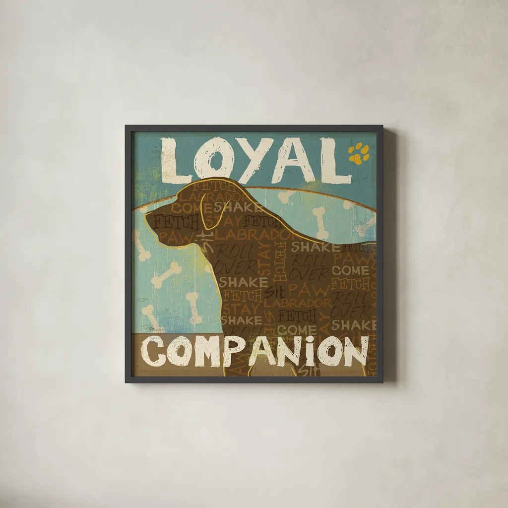 Best Friends II by Pela Studio. Shown in a sleek black glass frame for a contemporary gallery look. Available as an archival giclee rolled canvas, fine art paper, or poster print. SKU 11016a.