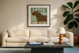Best Friends II by Pela Studio. Displayed in a glass frame with matte in a clean modern living room. Available as an archival giclee rolled canvas, fine art paper, or poster print. SKU 11016a.