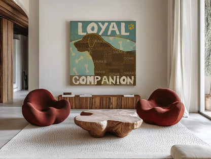 Best Friends II by Pela Studio. Shown as extra-large giant wall art in a modern living room. Available as an archival giclee rolled canvas, fine art paper, or poster print. SKU 11016a.