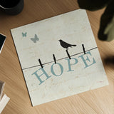 Bird Talk I by Pela Studio. Shown as a detailed flat fine art print, highlighting archival giclee quality. Available as an archival giclee rolled canvas, fine art paper, or poster print. SKU 10588a.