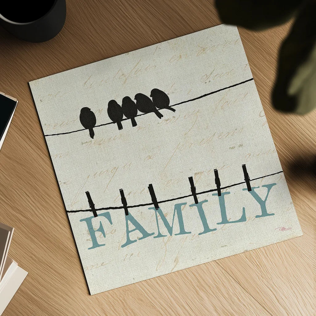 Bird Talk III by Pela Studio. Shown as a detailed flat fine art print, highlighting archival giclee quality. Available as an archival giclee rolled canvas, fine art paper, or poster print. SKU 10590a.