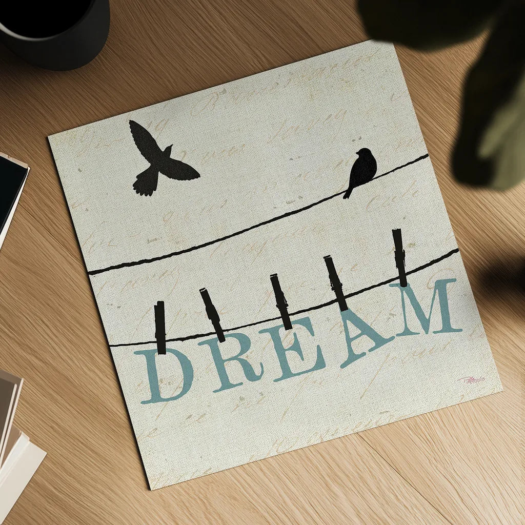 Bird Talk IV by Pela Studio. Shown as a detailed flat fine art print, highlighting archival giclee quality. Available as an archival giclee rolled canvas, fine art paper, or poster print. SKU 10591a.