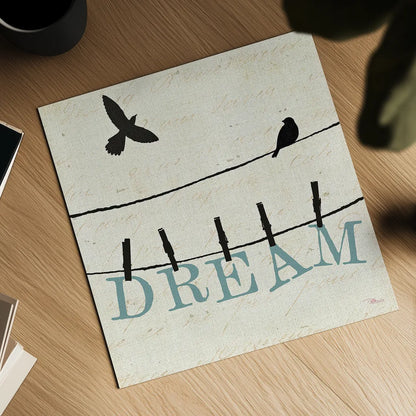 Bird Talk IV by Pela Studio. Shown as a detailed flat fine art print, highlighting archival giclee quality. Available as an archival giclee rolled canvas, fine art paper, or poster print. SKU 10591a.