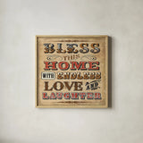 Blessed I Sq by Pela Studio. Shown in a natural wood glass frame for a timeless modern aesthetic. Available as an archival giclee rolled canvas, fine art paper, or poster print. SKU 28356a.
