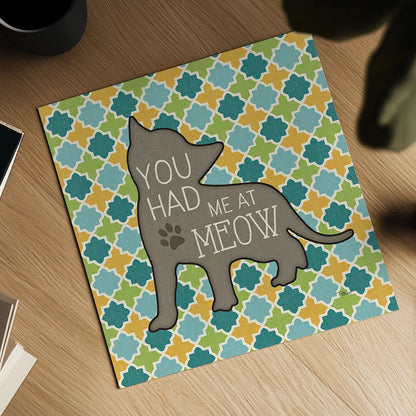 Cat Sayin II by Pela Studio. Shown as a detailed flat fine art print, highlighting archival giclee quality. Available as an archival giclee rolled canvas, fine art paper, or poster print. SKU 14297a.