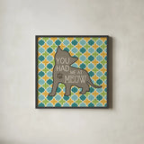 Cat Sayin II by Pela Studio. Shown in a sleek black glass frame for a contemporary gallery look. Available as an archival giclee rolled canvas, fine art paper, or poster print. SKU 14297a.
