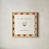 Christmas Cuties II Step 01A by Pela Studio. Shown in a natural wood glass frame for a timeless modern aesthetic. Available as an archival giclee rolled canvas, fine art paper, or poster print. SKU 47512a.