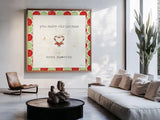 Christmas Cuties II Step 01A by Pela Studio. Shown as oversize wall art in a modern living room setting. Available as an archival giclee rolled canvas, fine art paper, or poster print. SKU 47512a.