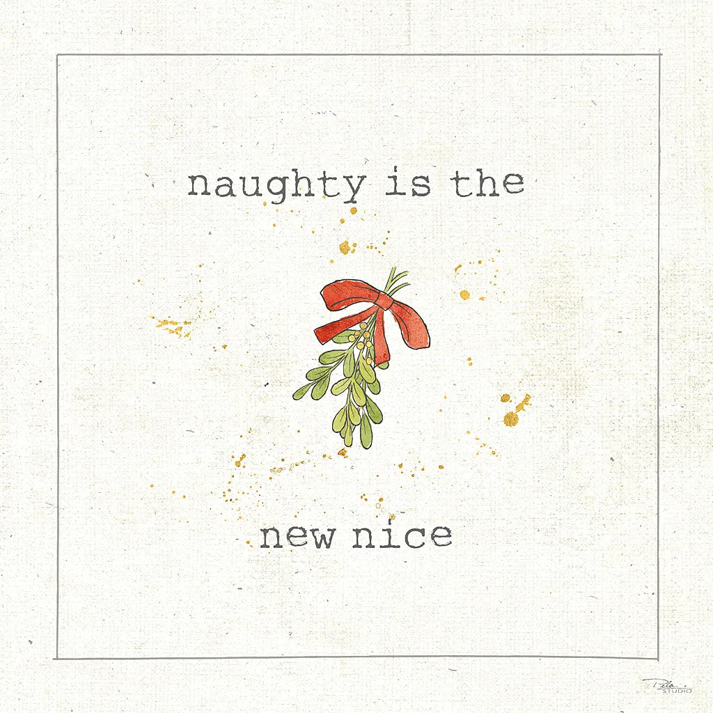 Christmas Cuties III - Naughty is the New Nice by Pela Studio. SKU 30847a. Archival Giclee Fine art print for wall decor.