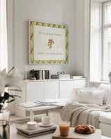Christmas Cuties III Step 04C by Pela Studio. Displayed in a neutral white living room setting for a light and airy feel. Available as an archival giclee rolled canvas, fine art paper, or poster print. SKU 47513a.