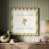 Christmas Cuties III Step 04C by Pela Studio. Shown as framed artwork above a natural console against a green panel wall. Available as an archival giclee rolled canvas, fine art paper, or poster print. SKU 47513a.