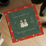 Christmas Cuties IV Dark Green by Pela Studio. Shown as a detailed flat fine art print, highlighting archival giclee quality. Available as an archival giclee rolled canvas, fine art paper, or poster print. SKU 47514a.