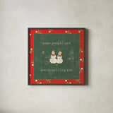 Christmas Cuties IV Dark Green by Pela Studio. Shown in a sleek black glass frame for a contemporary gallery look. Available as an archival giclee rolled canvas, fine art paper, or poster print. SKU 47514a.