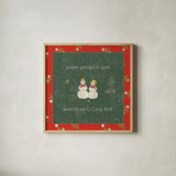 Christmas Cuties IV Dark Green by Pela Studio. Shown in a natural wood glass frame for a timeless modern aesthetic. Available as an archival giclee rolled canvas, fine art paper, or poster print. SKU 47514a.