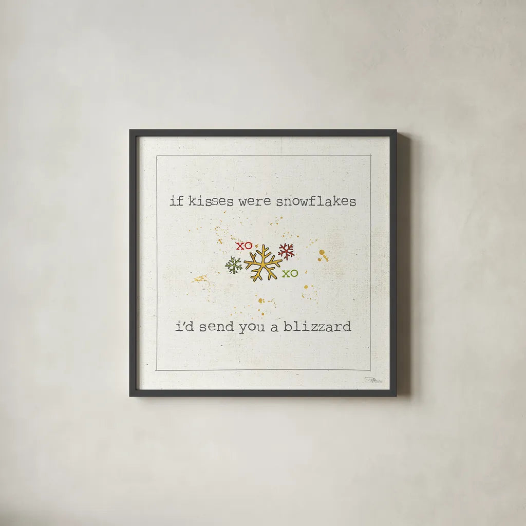 Christmas Cuties V by Pela Studio. Shown in a sleek black glass frame for a contemporary gallery look. Available as an archival giclee rolled canvas, fine art paper, or poster print. SKU 31388a.