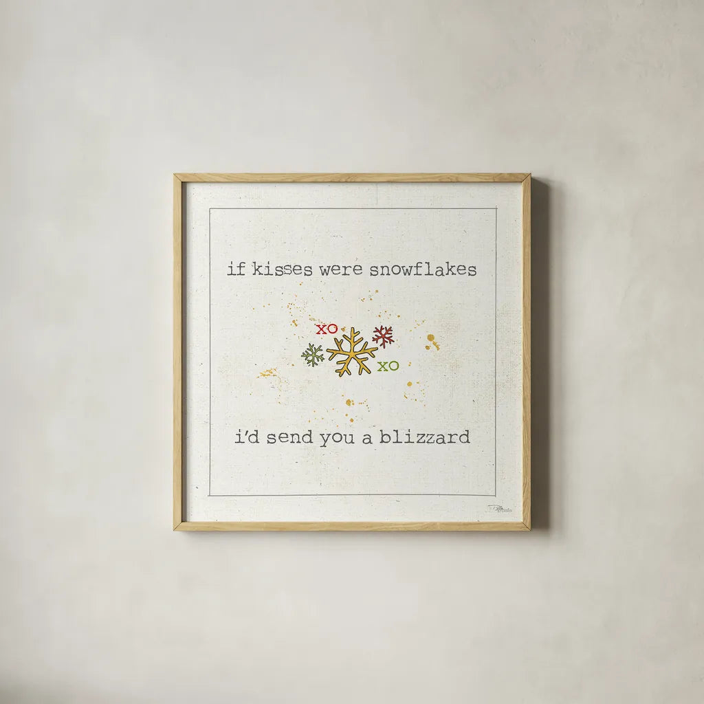 Christmas Cuties V by Pela Studio. Shown in a natural wood glass frame for a timeless modern aesthetic. Available as an archival giclee rolled canvas, fine art paper, or poster print. SKU 31388a.