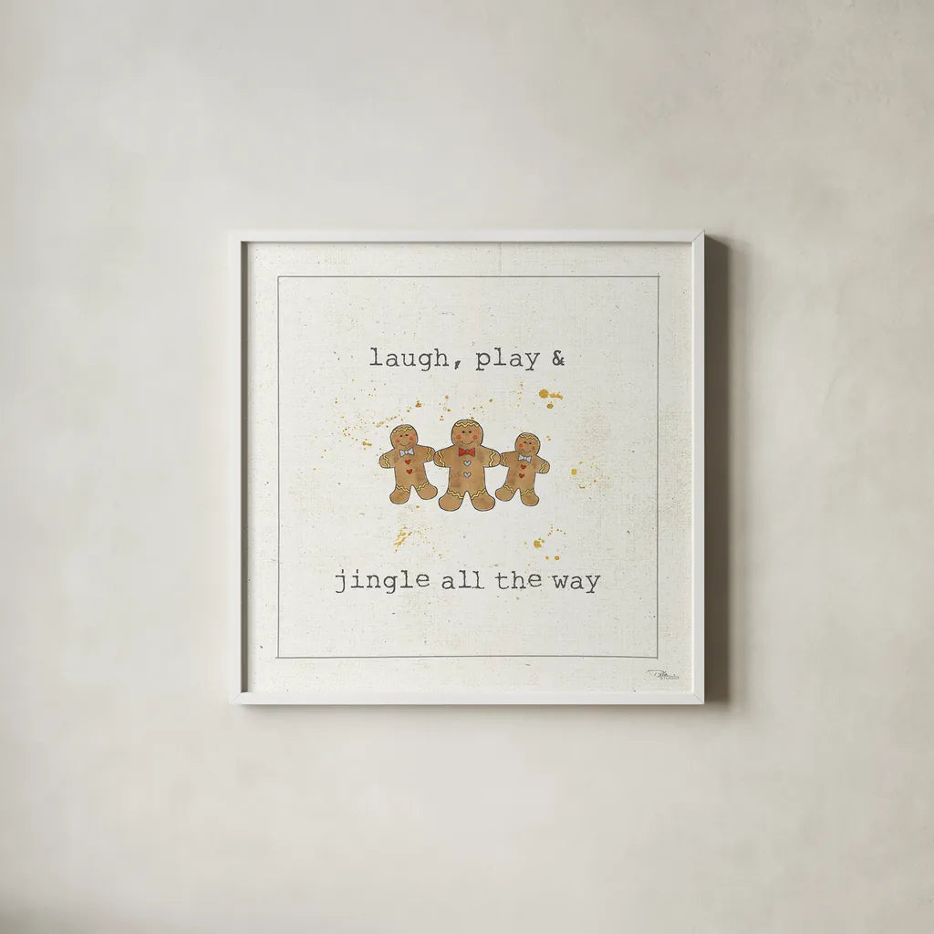 Christmas Cuties VI by Pela Studio. Shown in a crisp white glass frame for a clean and minimalist style. Available as an archival giclee rolled canvas, fine art paper, or poster print. SKU 31389a.