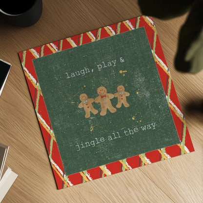 Christmas Cuties VI Dark Green by Pela Studio. Shown as a detailed flat fine art print, highlighting archival giclee quality. Available as an archival giclee rolled canvas, fine art paper, or poster print. SKU 47515a.