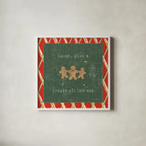 Christmas Cuties VI Dark Green by Pela Studio. Shown in a crisp white glass frame for a clean and minimalist style. Available as an archival giclee rolled canvas, fine art paper, or poster print. SKU 47515a.